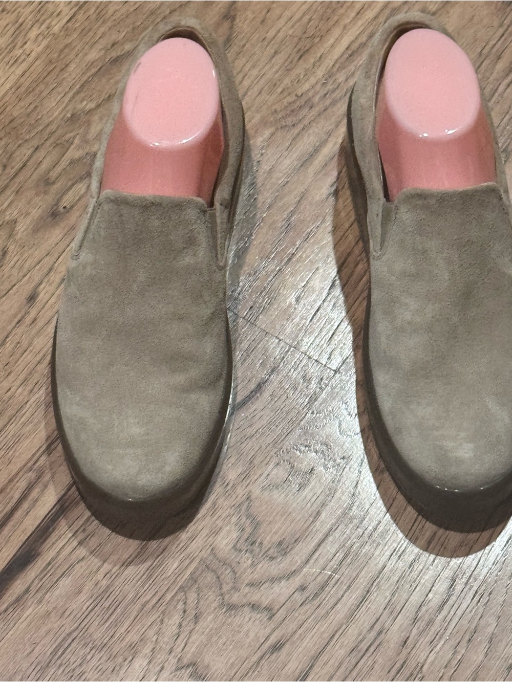 Prada Taupe Suede Slip-On Mules